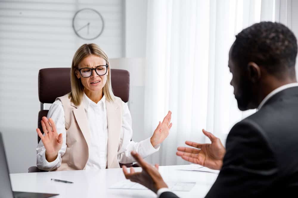 A white woman having issues with a black employee