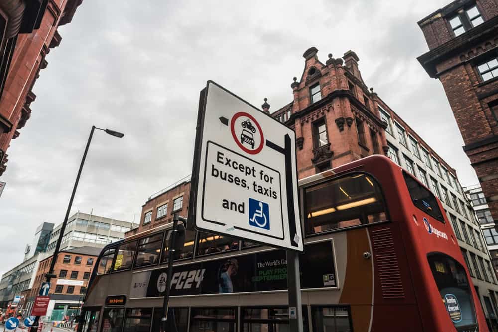 A traffic sign showing an exception
