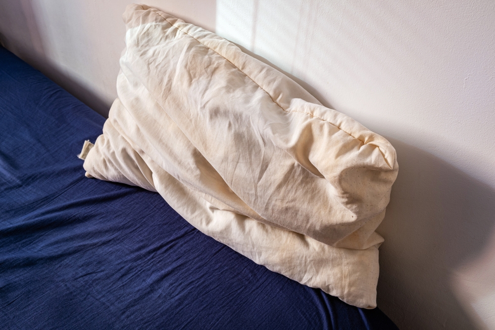 Old, used and dirty pillow