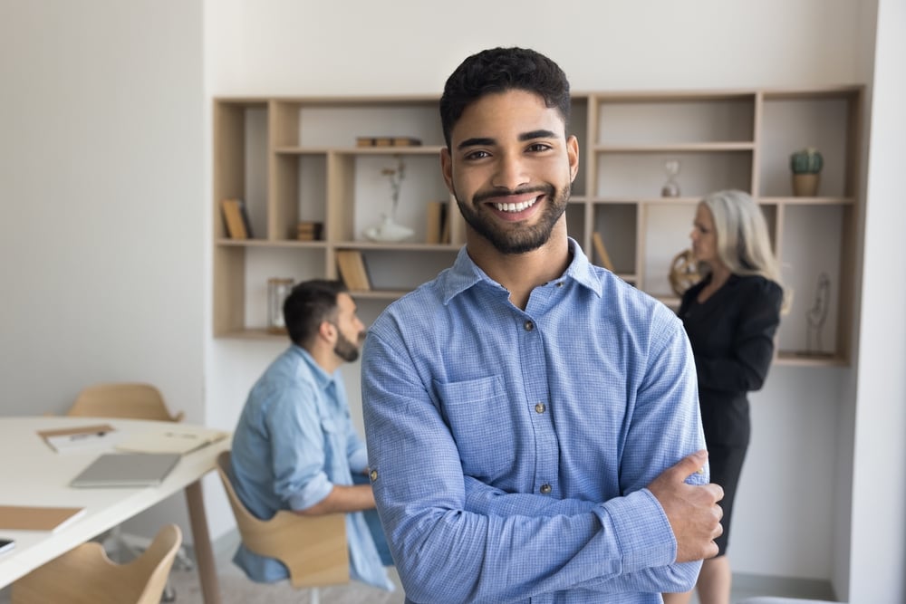 A smiling confident business man