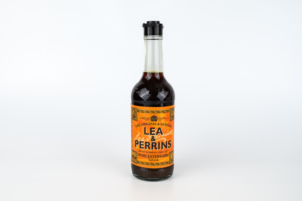 A bottle of Lea and Perrins Worcestershire Sauce
