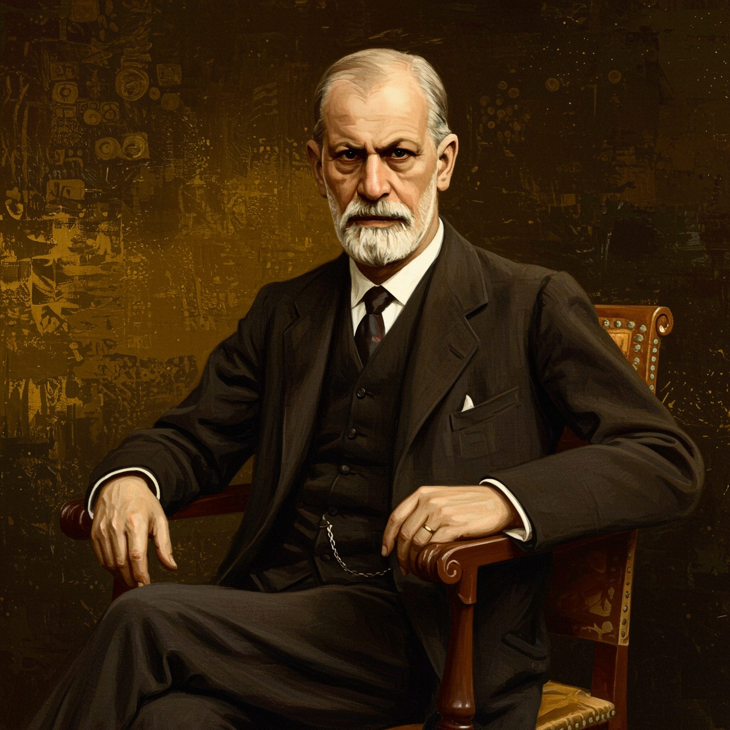 An oil painting of Sigmund Freud.