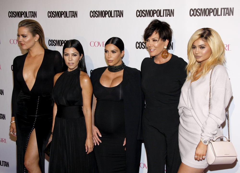 The Kardashian family members, Khloe, Kourtney, Kim, Kris and Kylie