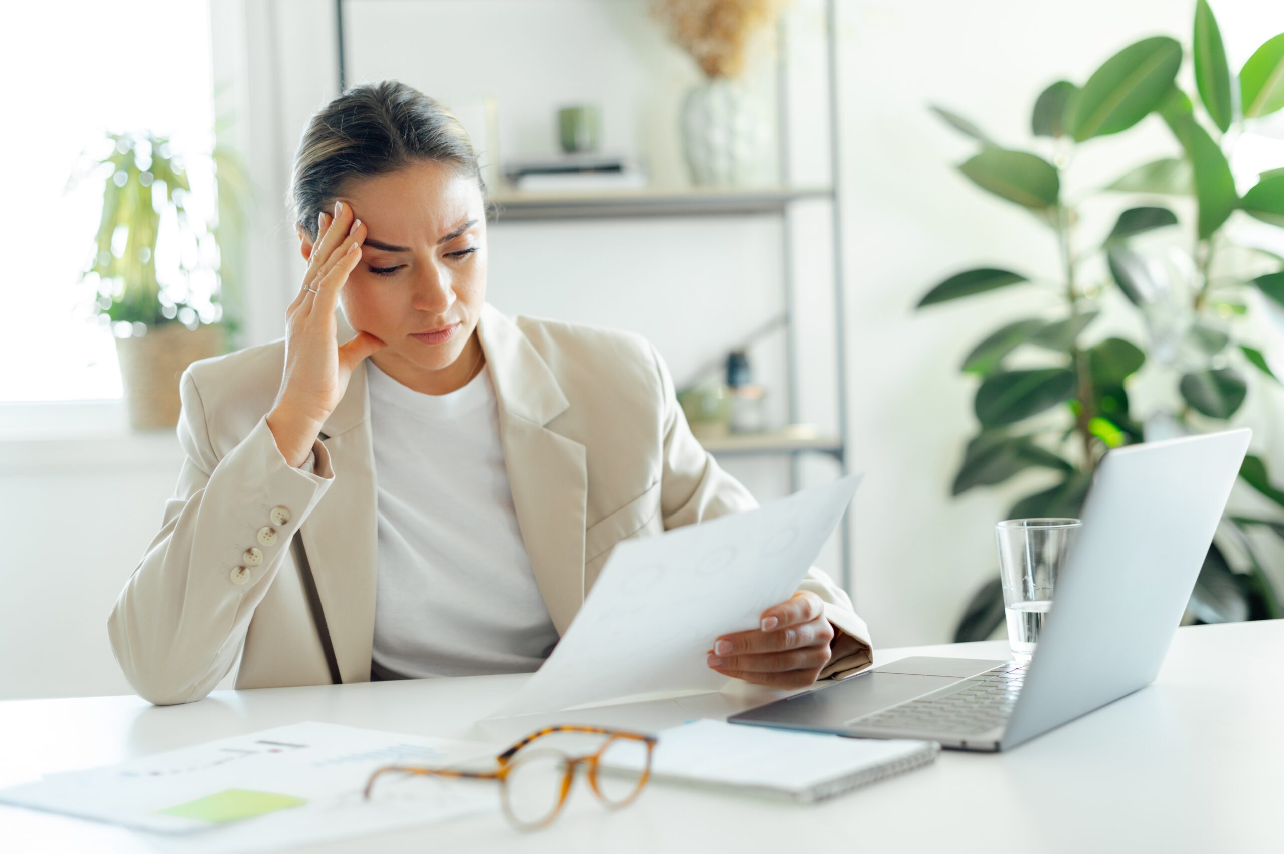 A woman feeling stuck in her work life.