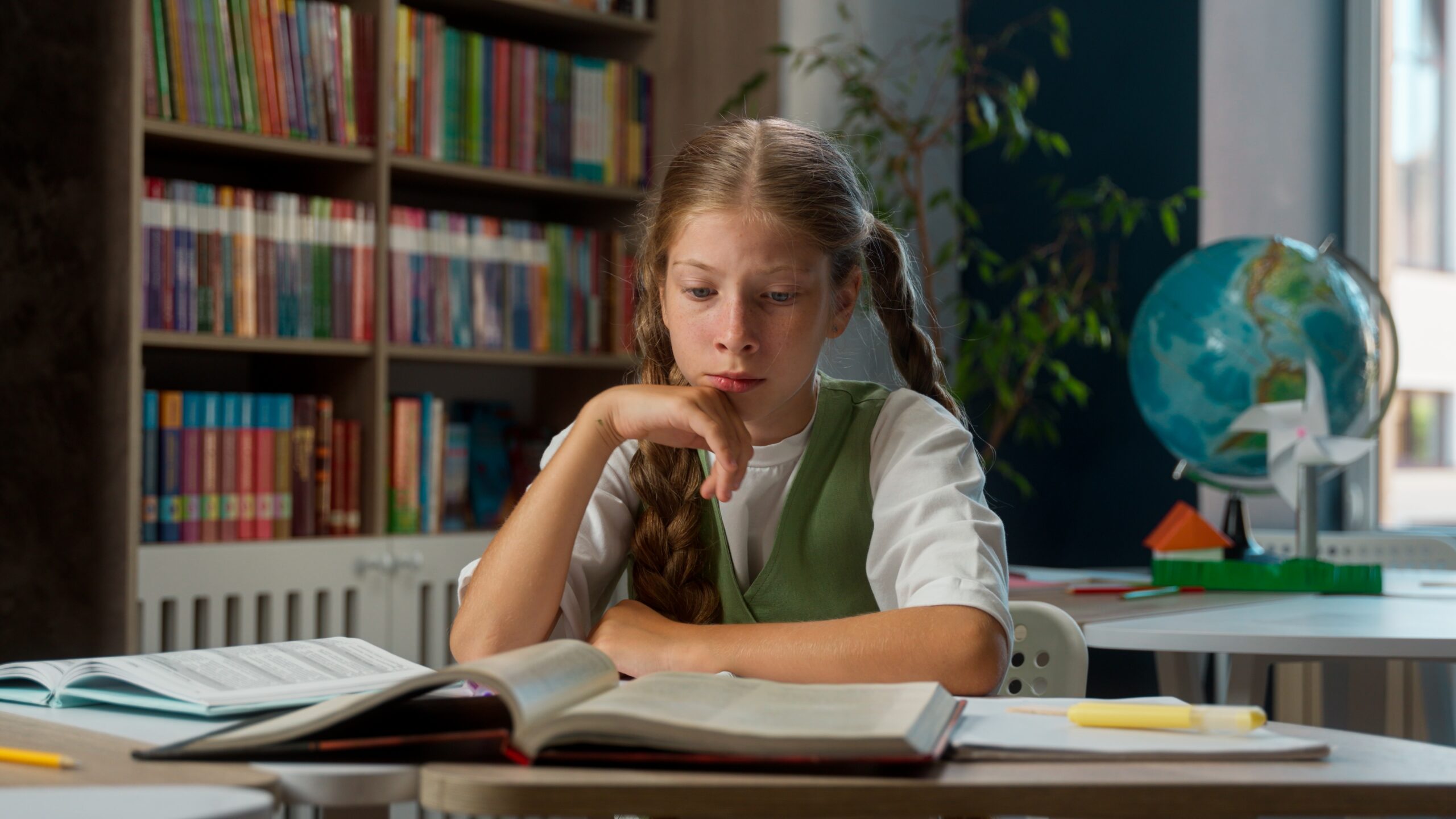 Young girl looking mature beyond her years.