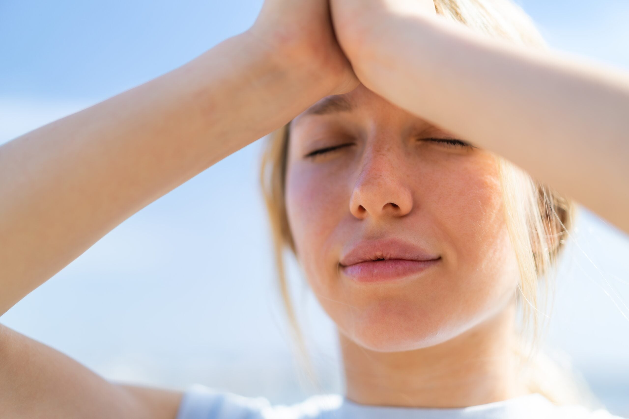 A young woman thinking about a past conversation she had.