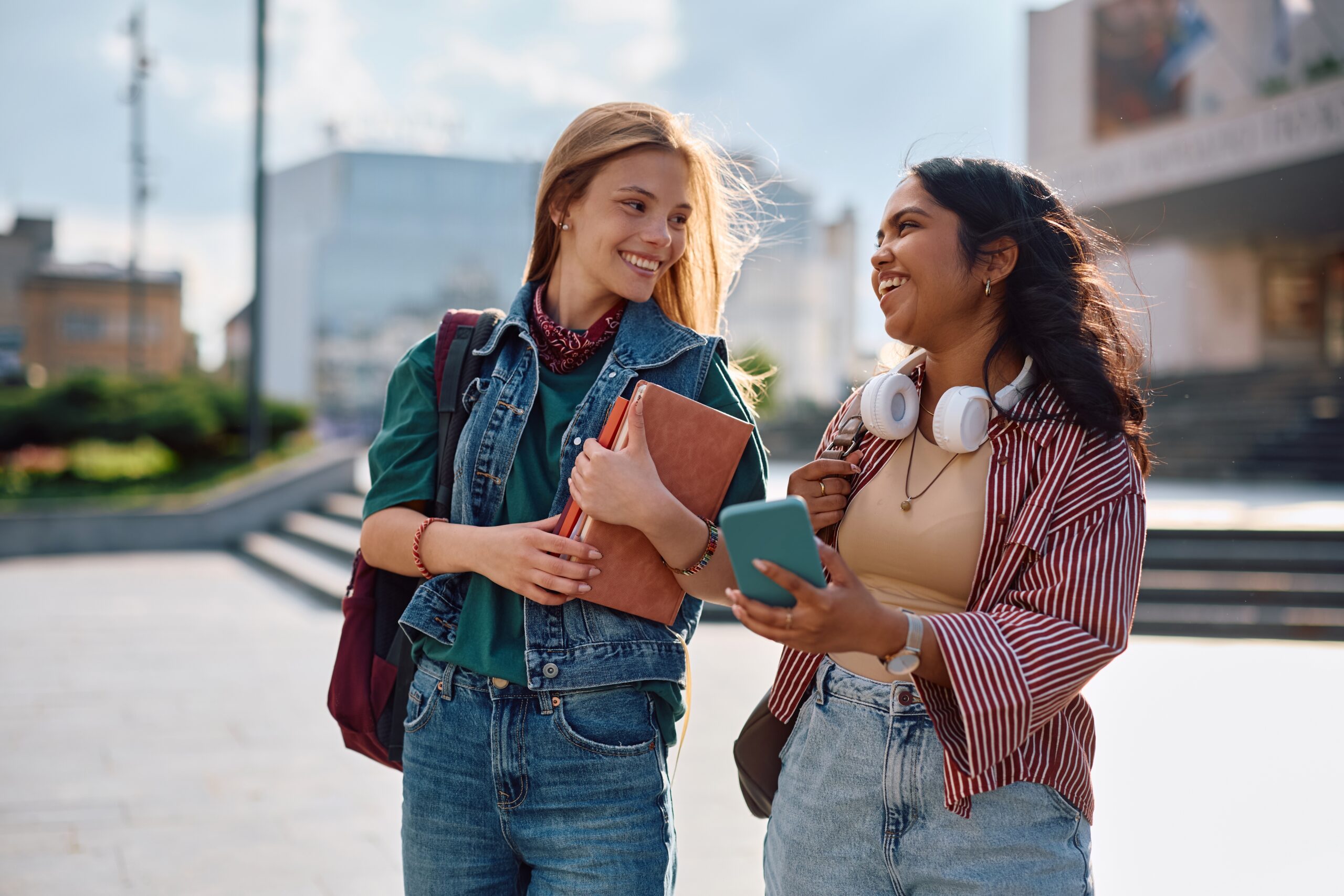 College students walking on campus.