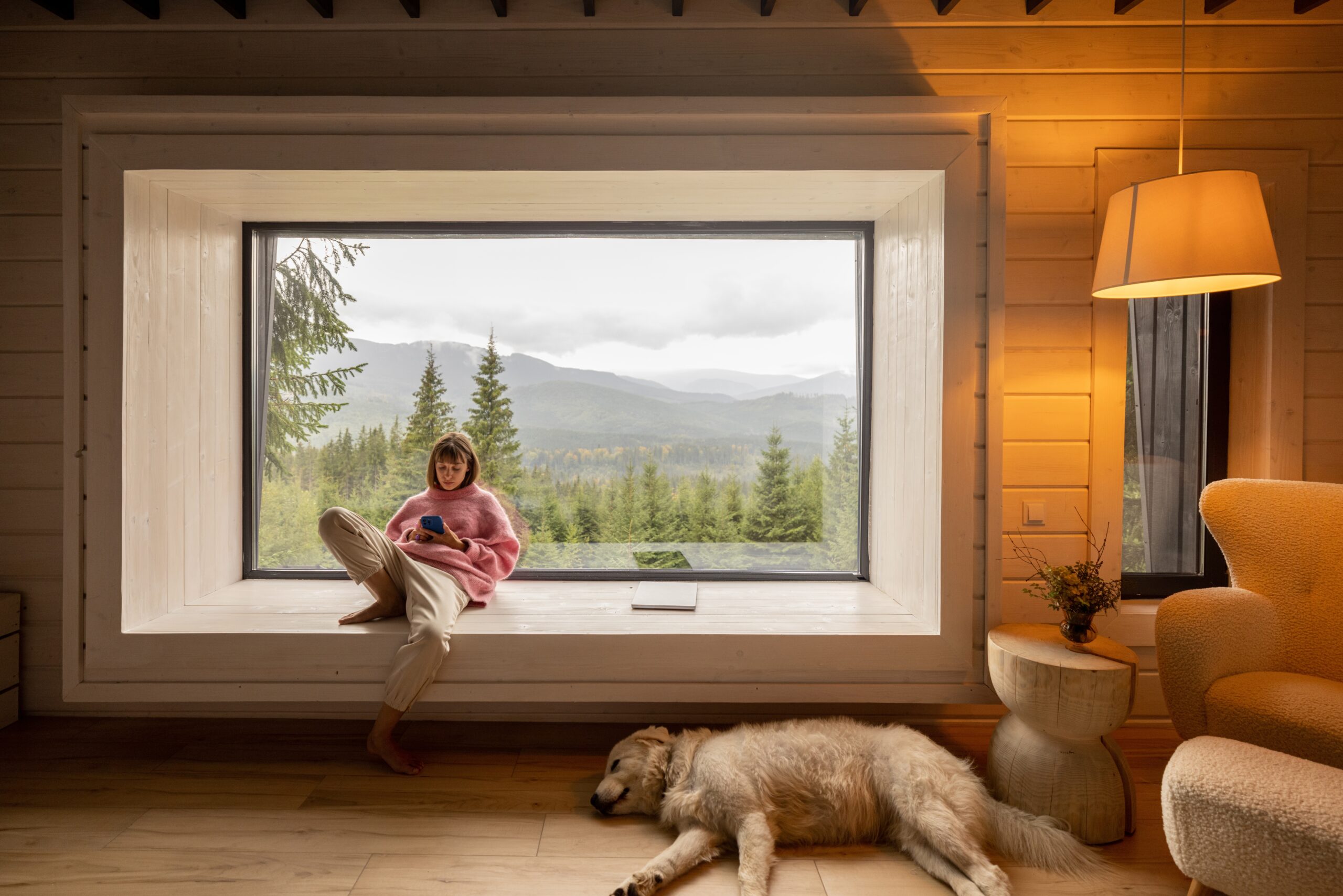 A woman enjoying the quiet solitude of her own company.