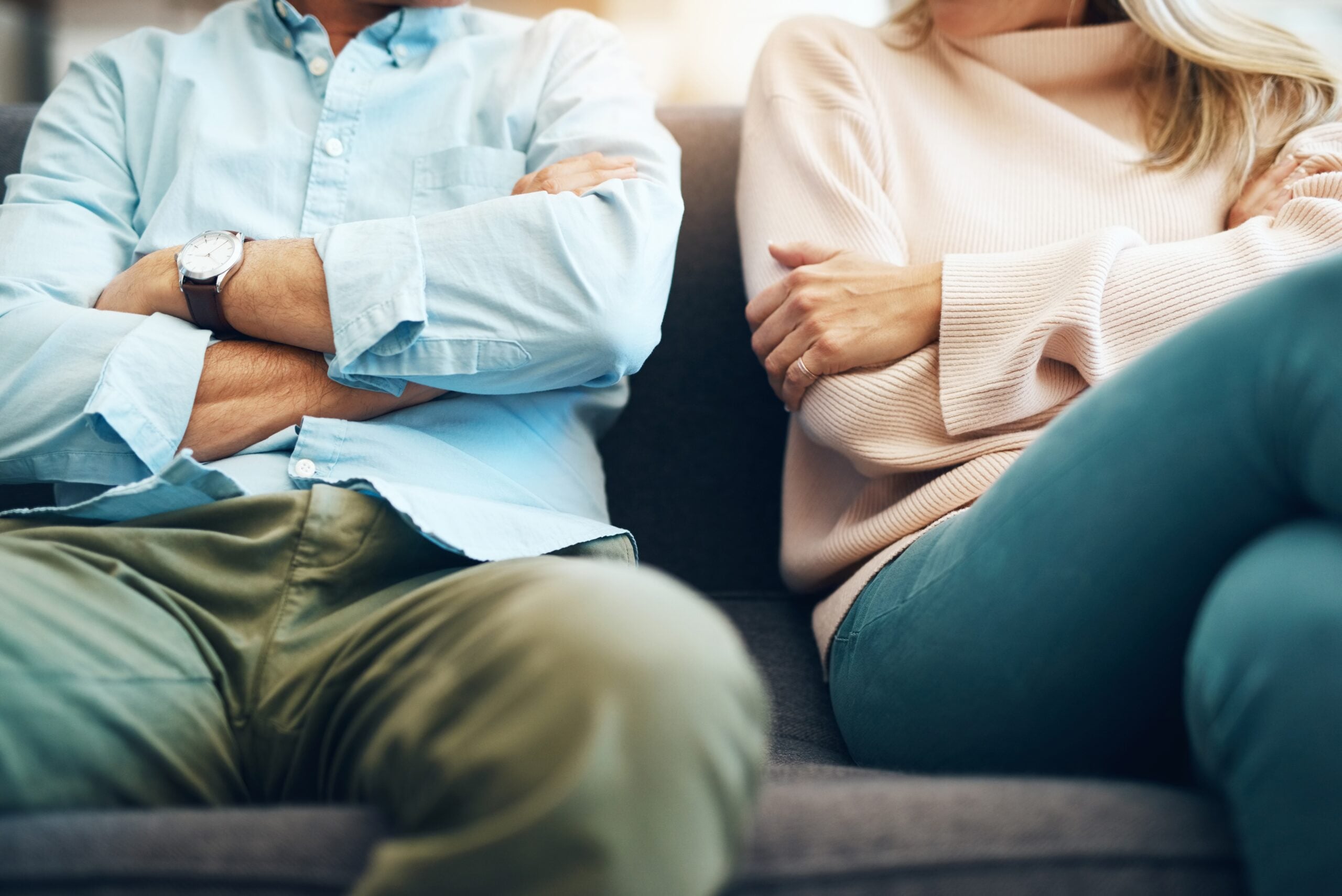 A couple shutting down during conflict with one another.
