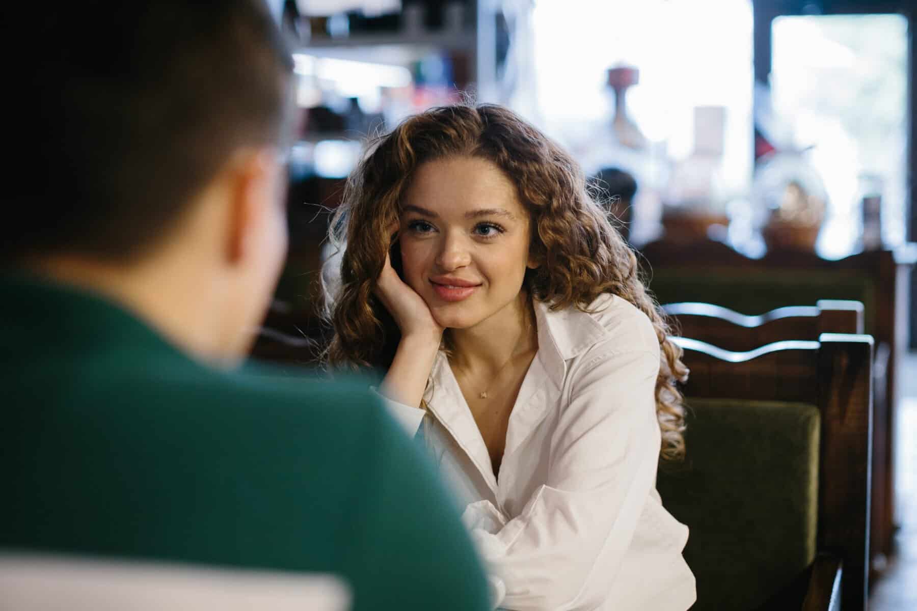 A woman on a first date.