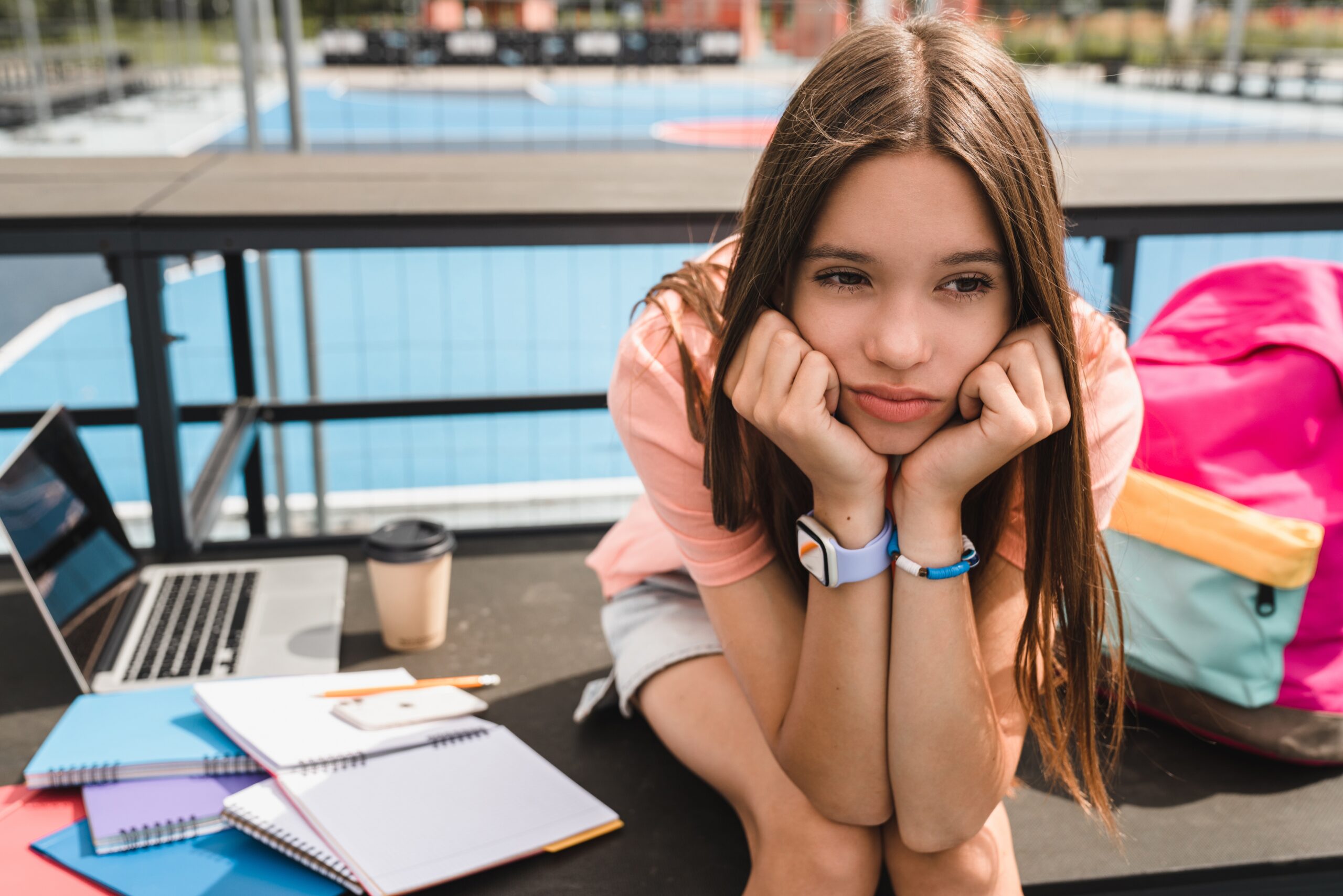 A high school teenager being bullied.