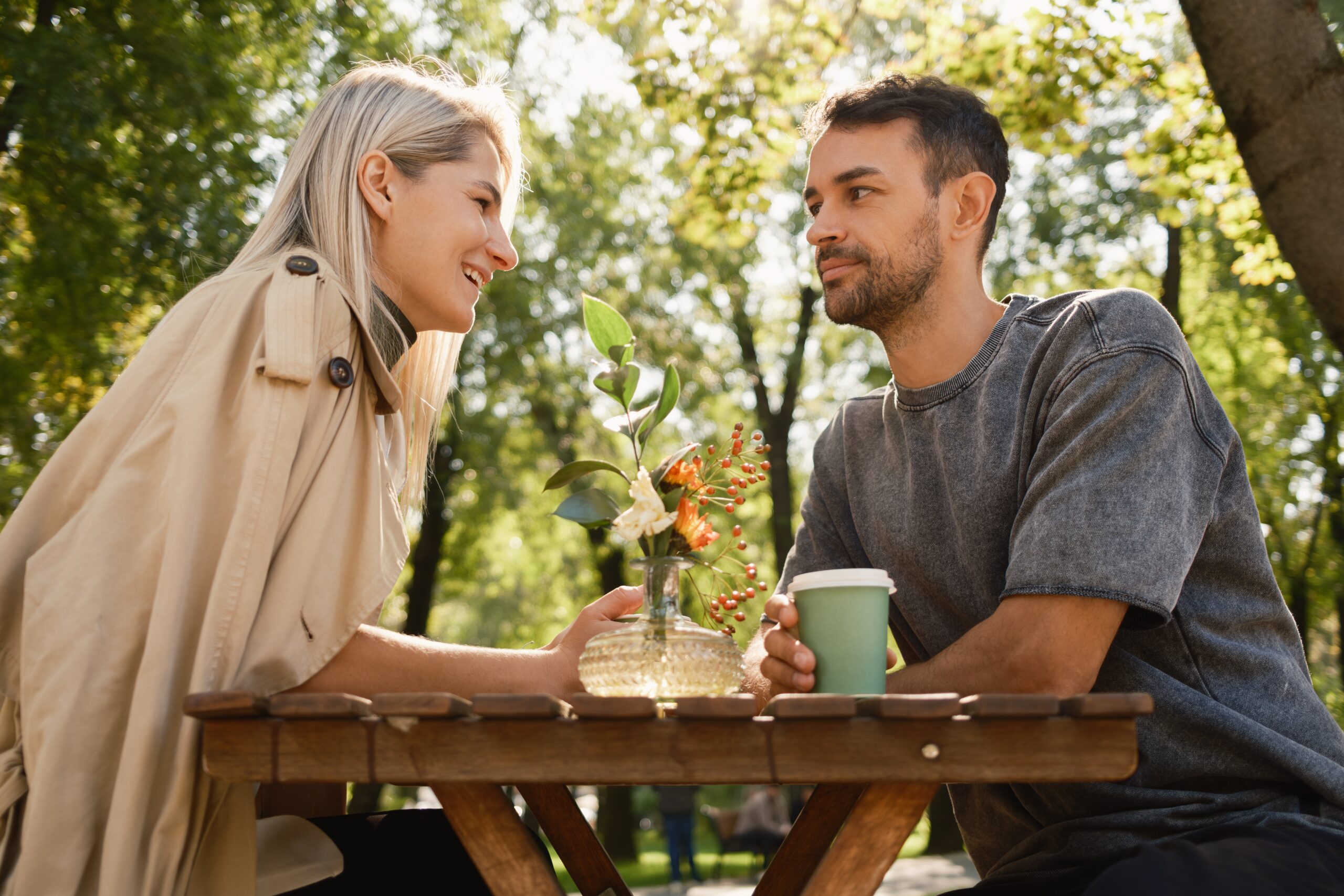A man working on his emotional growth by talking to a friend.