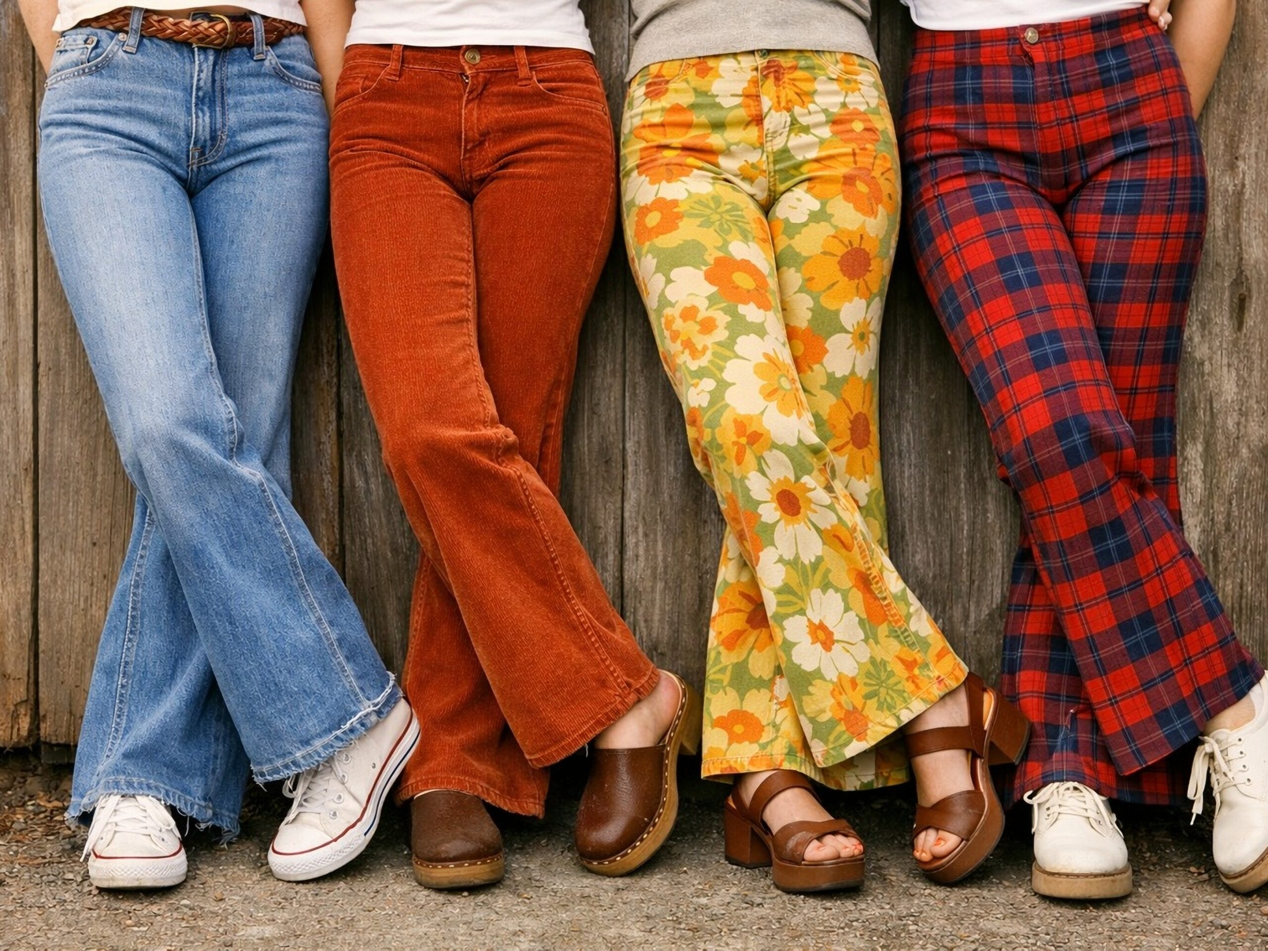 Four teenage girls in 1970s.