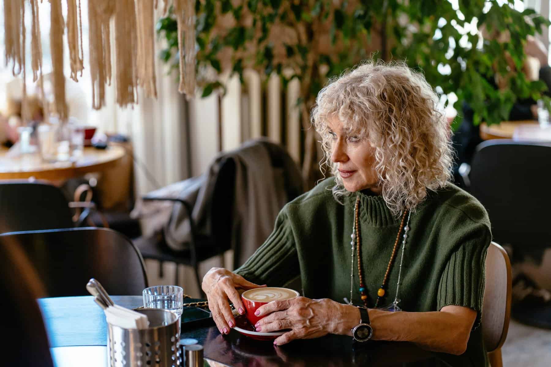 A woman in her 60s feeling invisible as no one needs her anymore.
