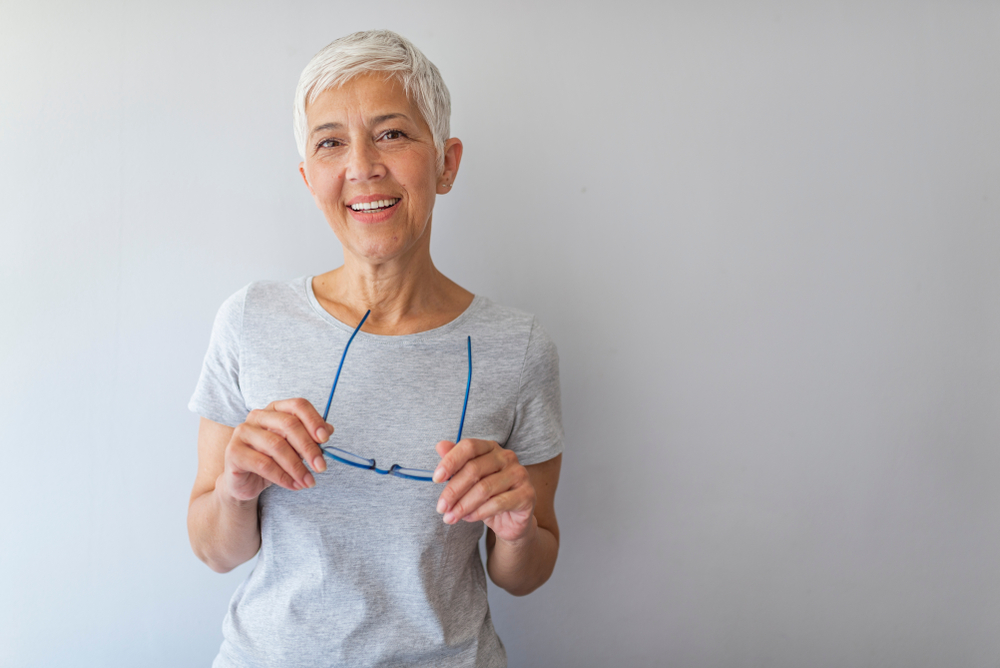 mature older woman smiling