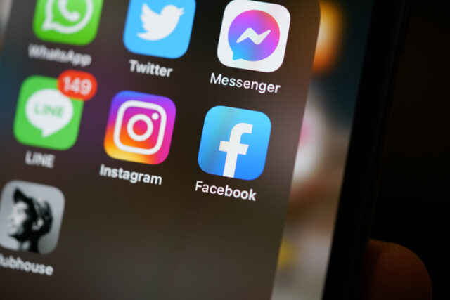 Social media applications on a phone.