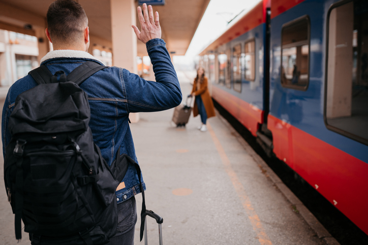 Couple at the train station