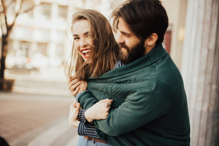 A lovely couple in embrace
