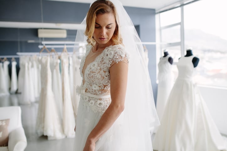 Bride on her wedding day getting married