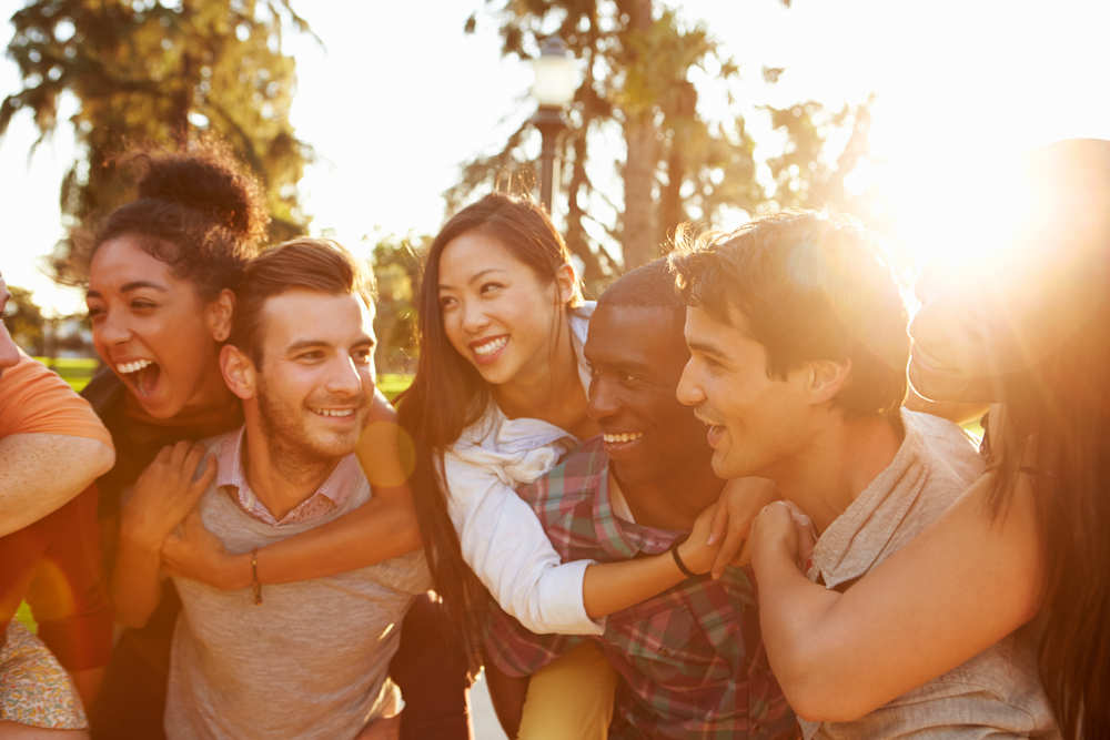 A group of friends having fun