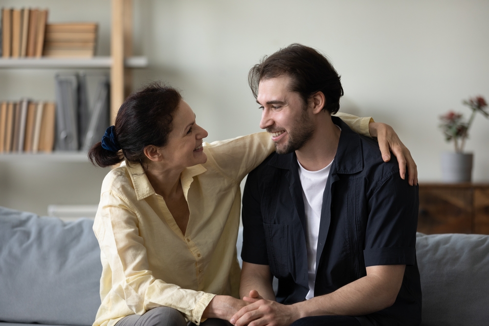 Middle aged man getting support from a partner/wife