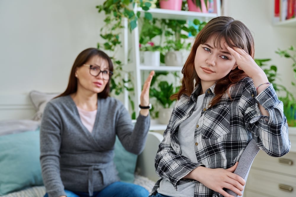 Conflict between Mother and teenage daughter.