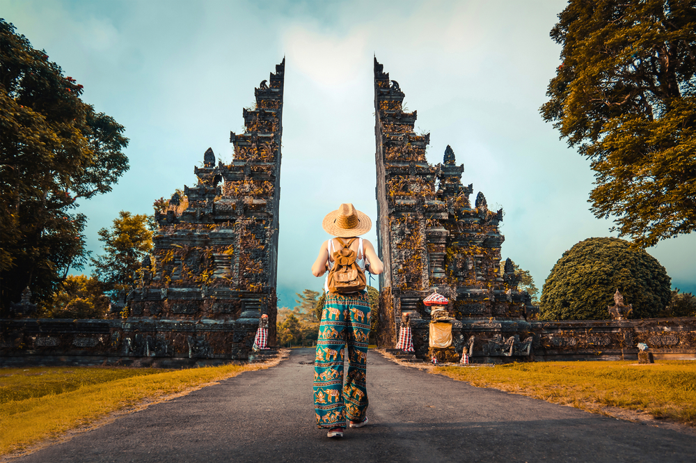 Woman traveling to Bali, Indonesia