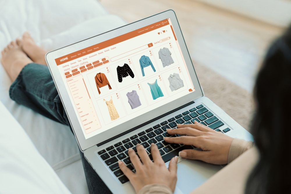 Woman shopping online