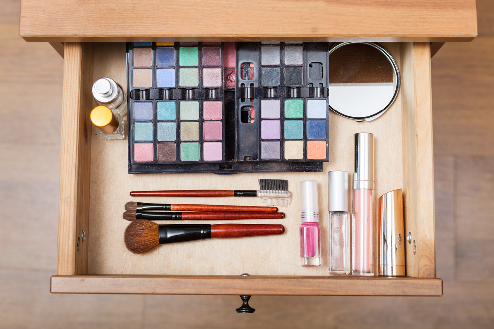 Top View Of Makeup Set.