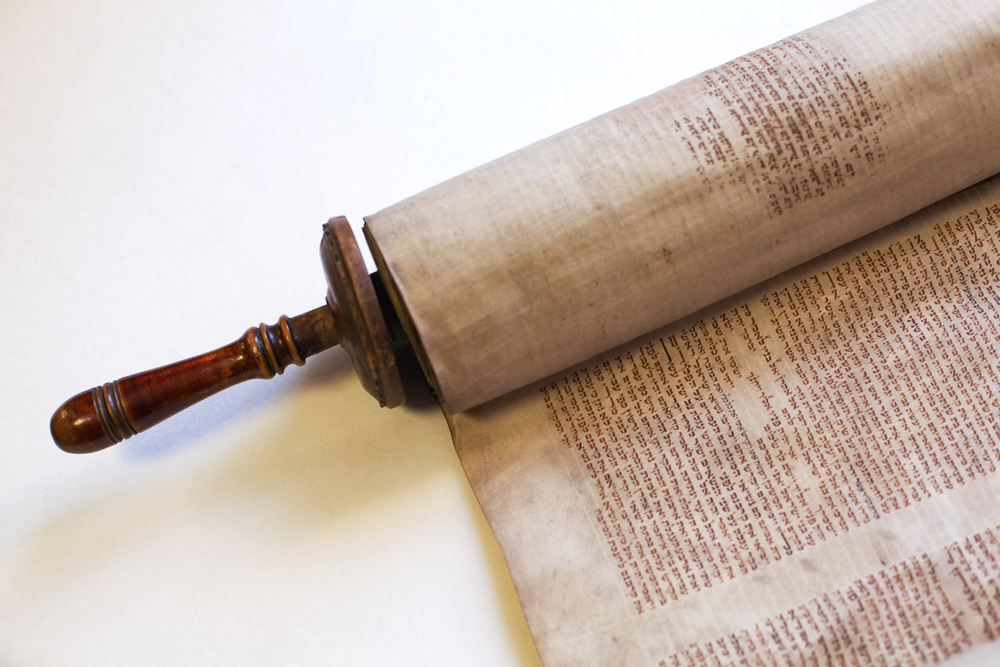 An ancient scroll of paper. 