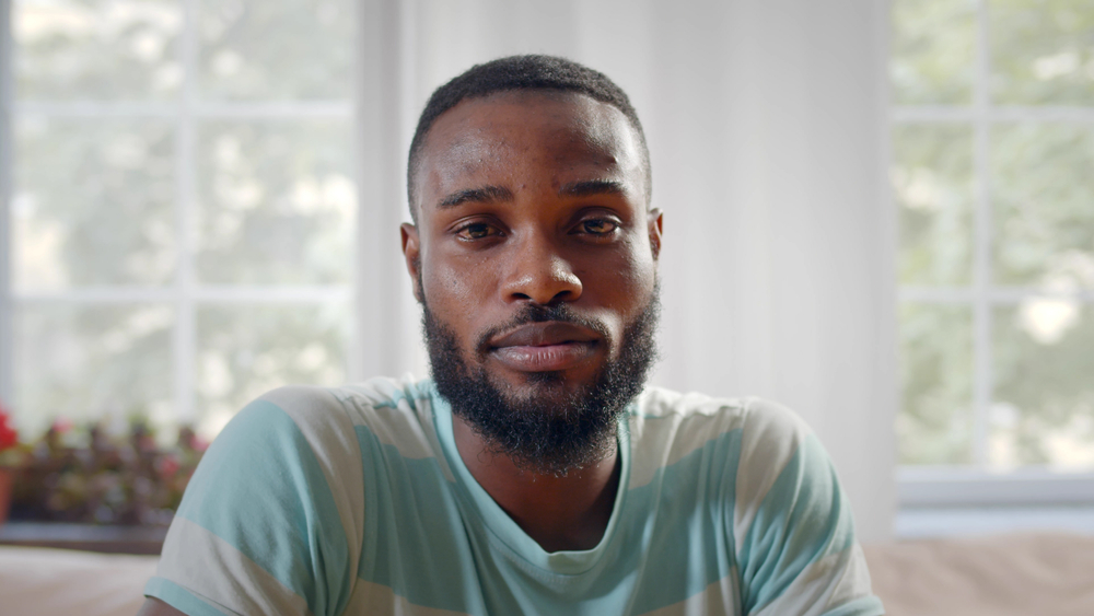 Young man looking serious. 