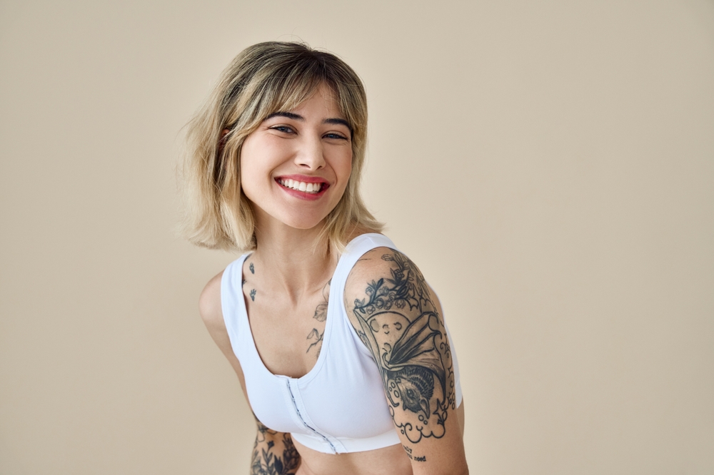 Young smiling woman.