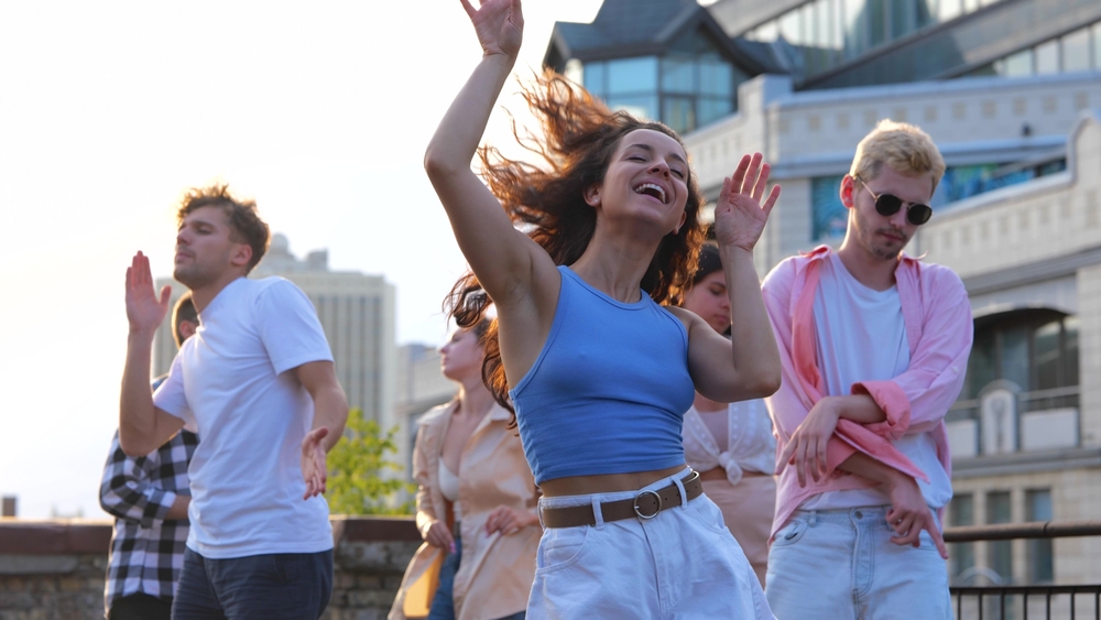 Young people dancing