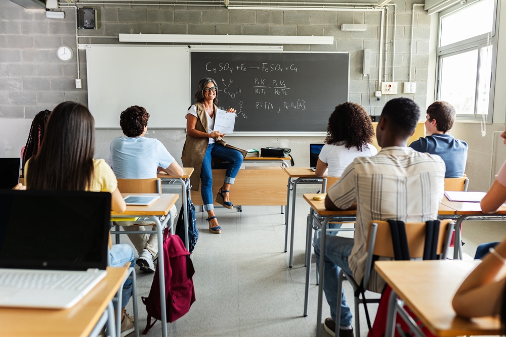 Students in a classroom.