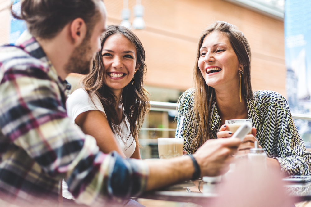 A group of friends drinking coffee