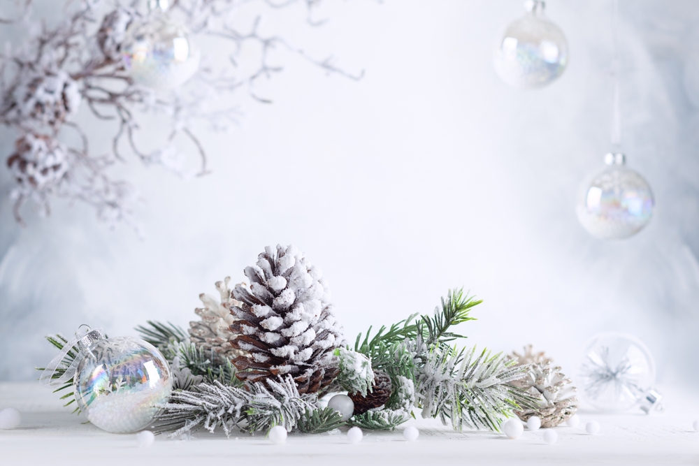 A wintry holiday scene.