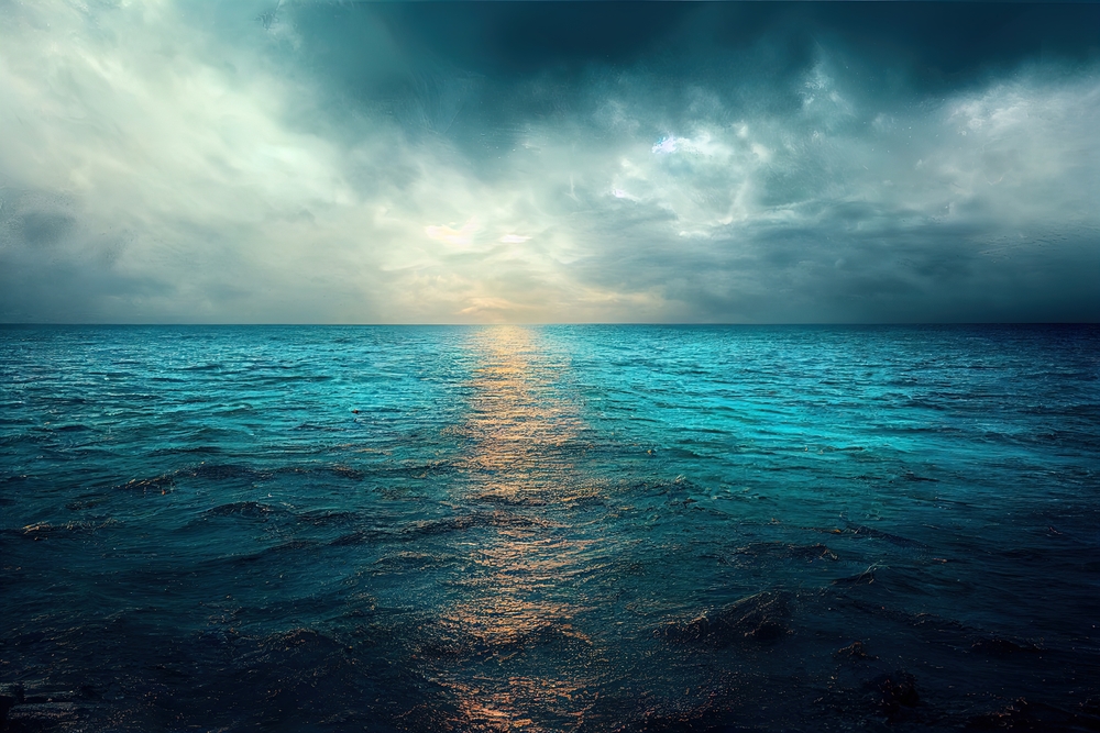 Weather system over the ocean.
