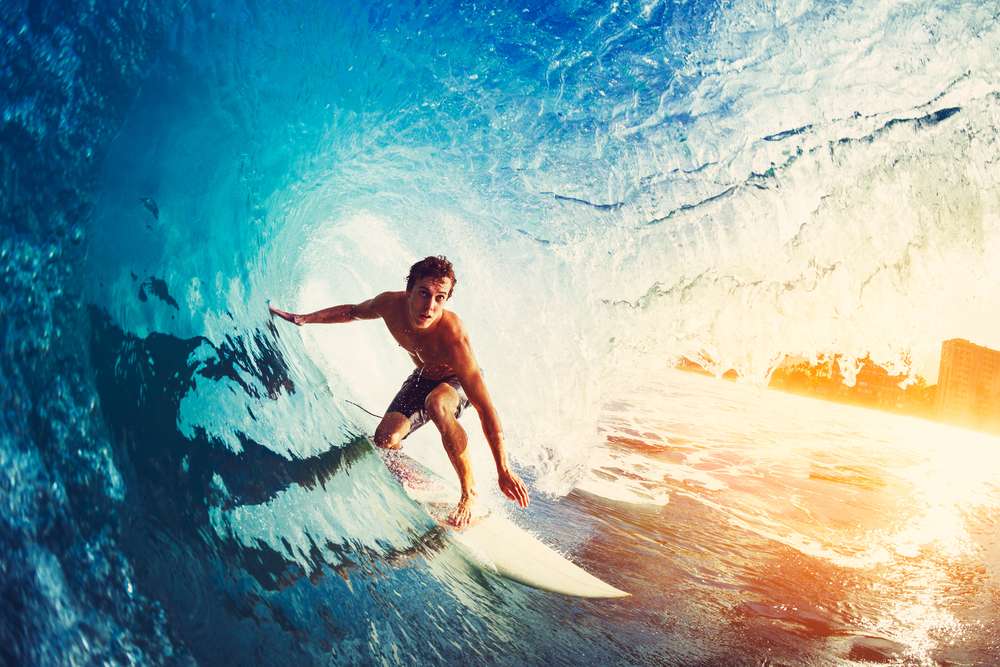 Surfer surfing a wave