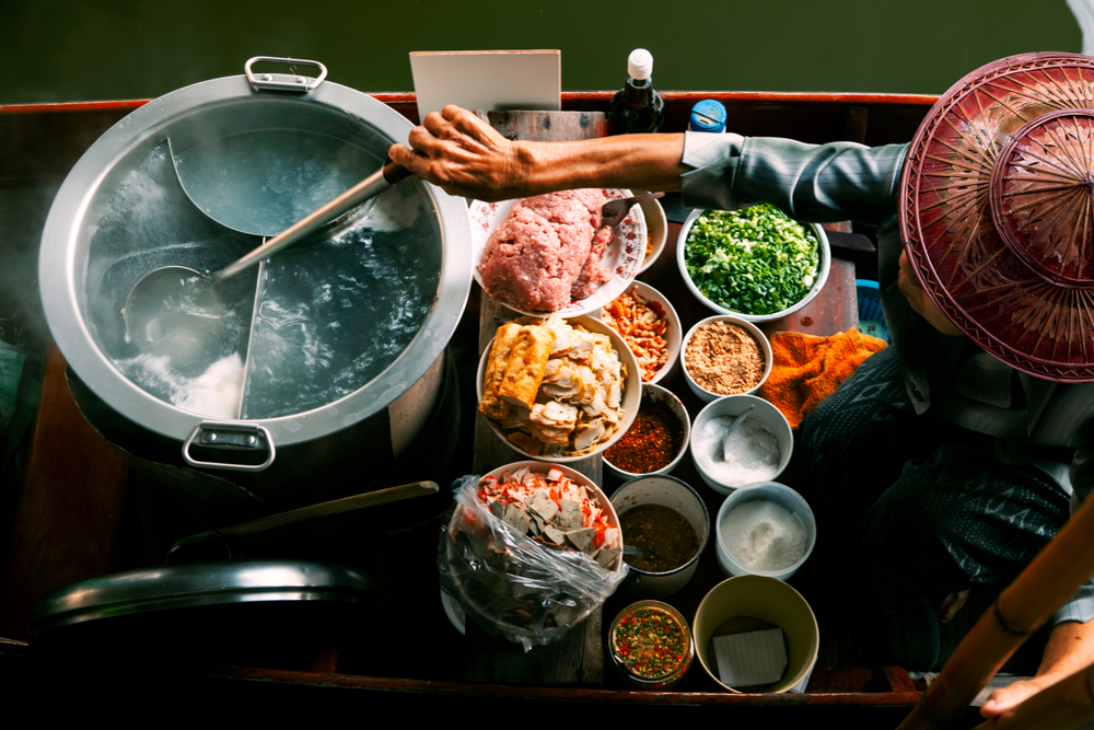 Thai noodle food on a table.