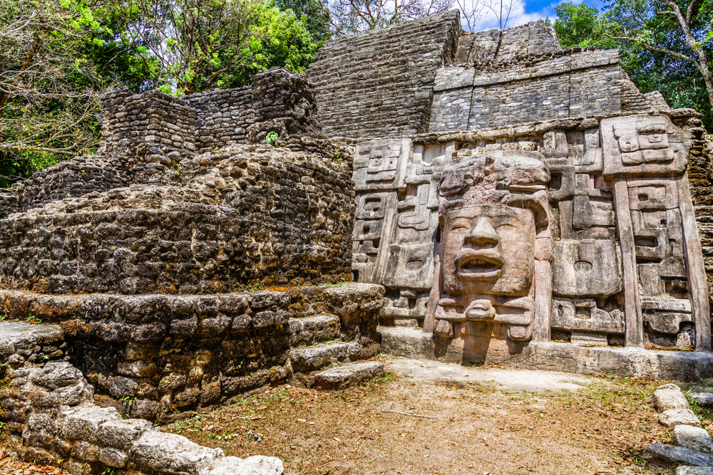 Ancient Mayan stone ruins. 