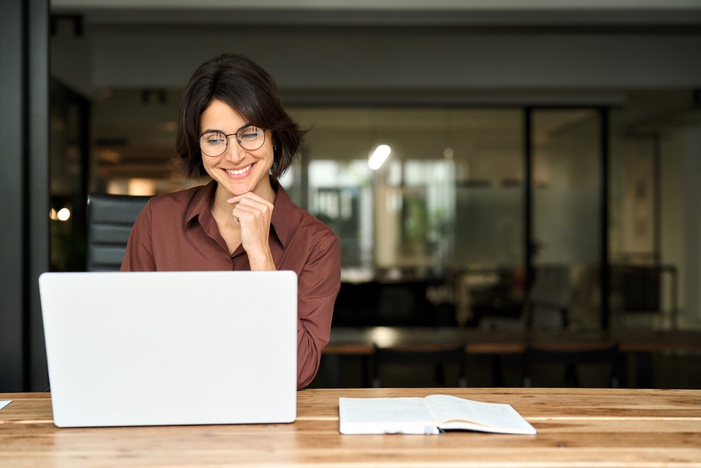Woman on her computer at the office