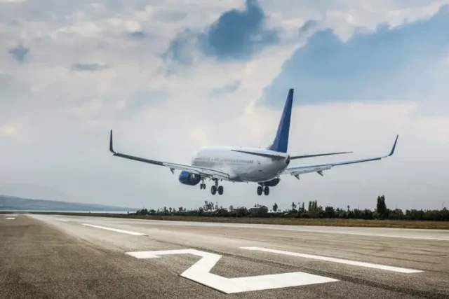 airplane lifting from the runway 