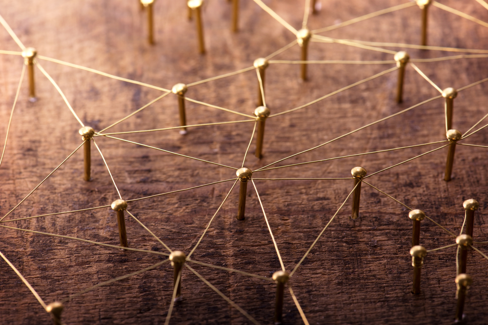 An abstract showing linking entities and network