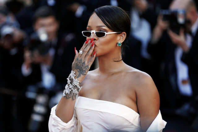 Rihanna on the red carpet.
