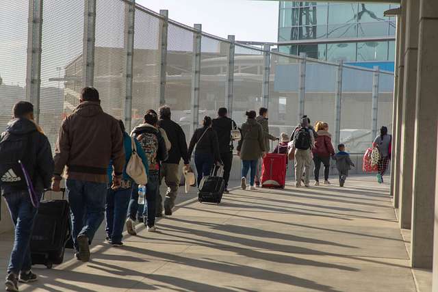 asylum seekers being processed at detention processing centre.