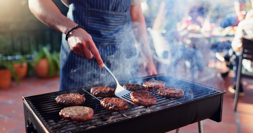 Cooking BBQ on the grill.