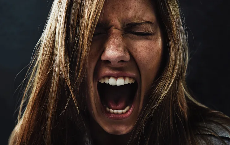 screaming woman scared