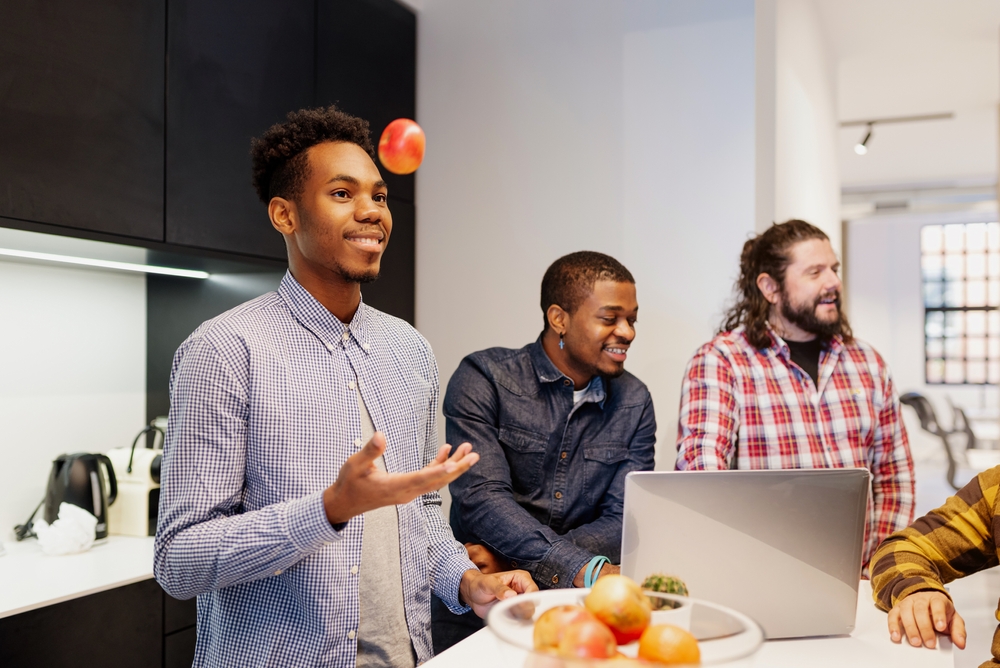 A group of young successful coworkers at the office.