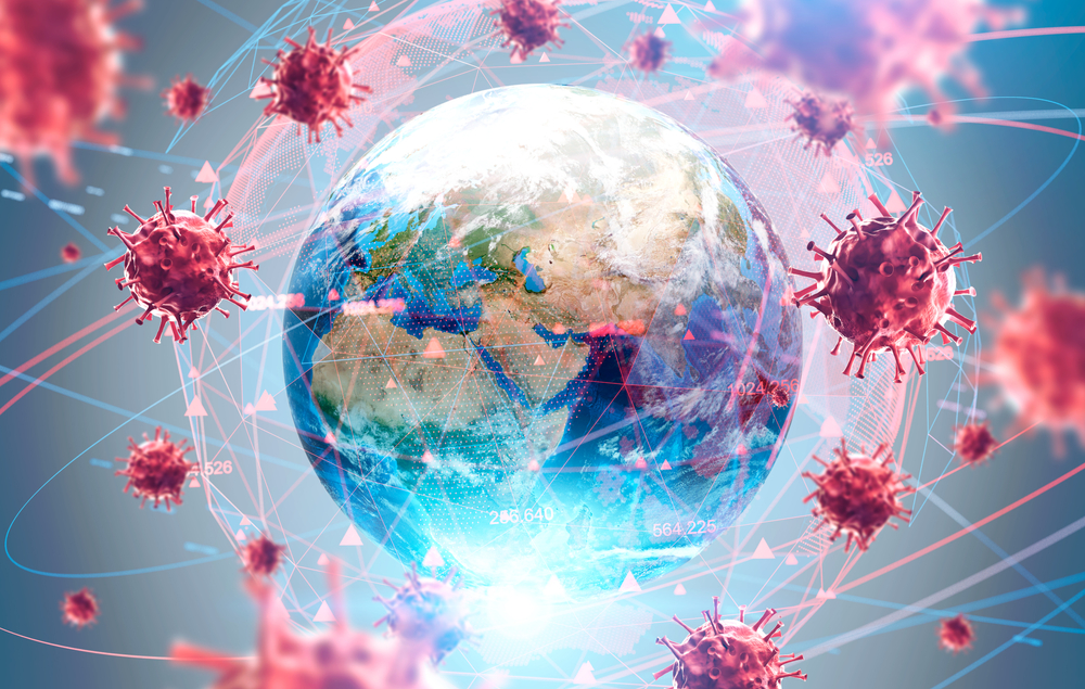 A virus over planet earth.