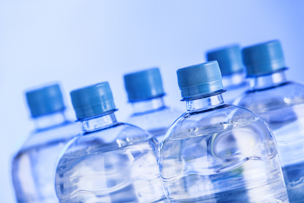Plastic water bottles.